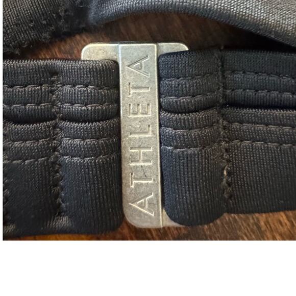 Athelta Black 36 B/C Built in Bra Strap Tank Work Out Swim Top Slimming Babydoll - Picture 9 of 10